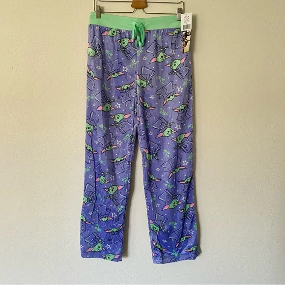 STAR WARS The Mandalorian Fleece Pajama Pants NWT Women's Medium Purple Cozy - Picture 4 of 10